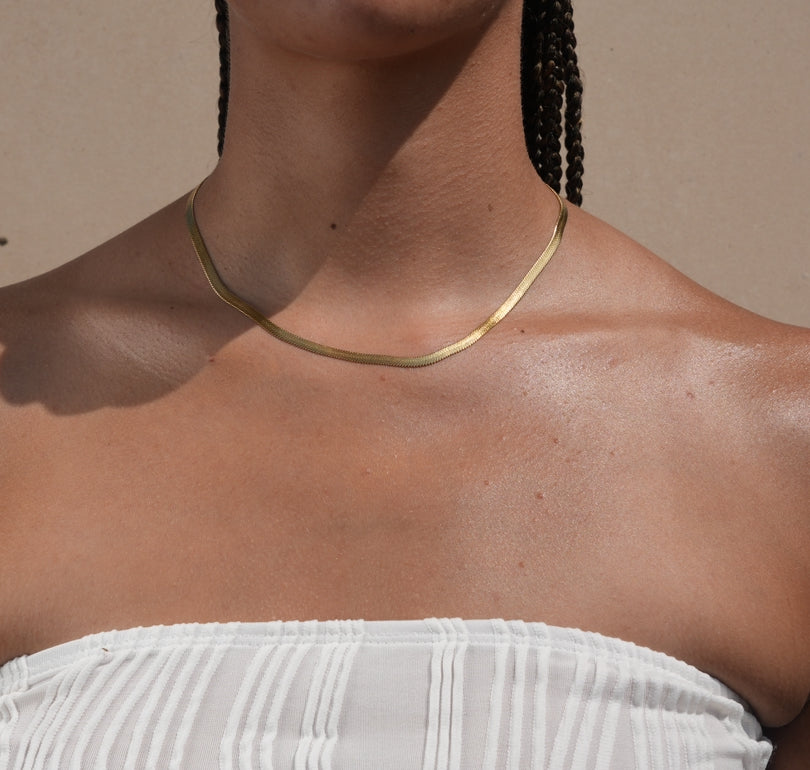 14k Herringbone Necklace