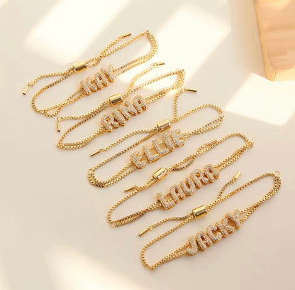 Bubble Letter Name Bracelet