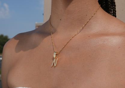 14k Gold Diamond Initial Necklace