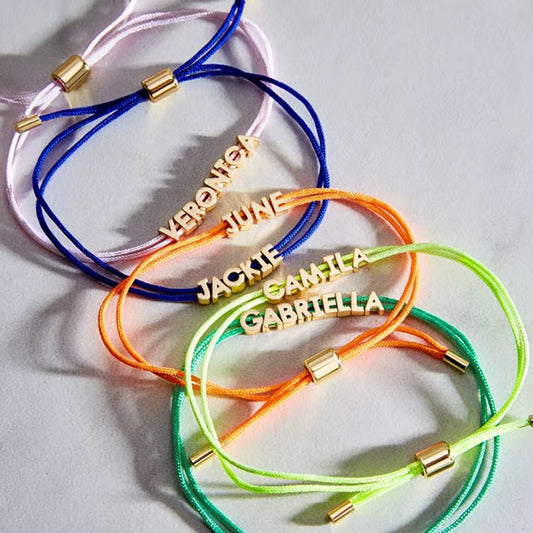Color Bubble Letter Name Bracelet