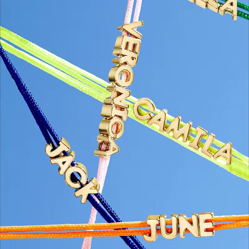 Color Bubble Letter Name Bracelet