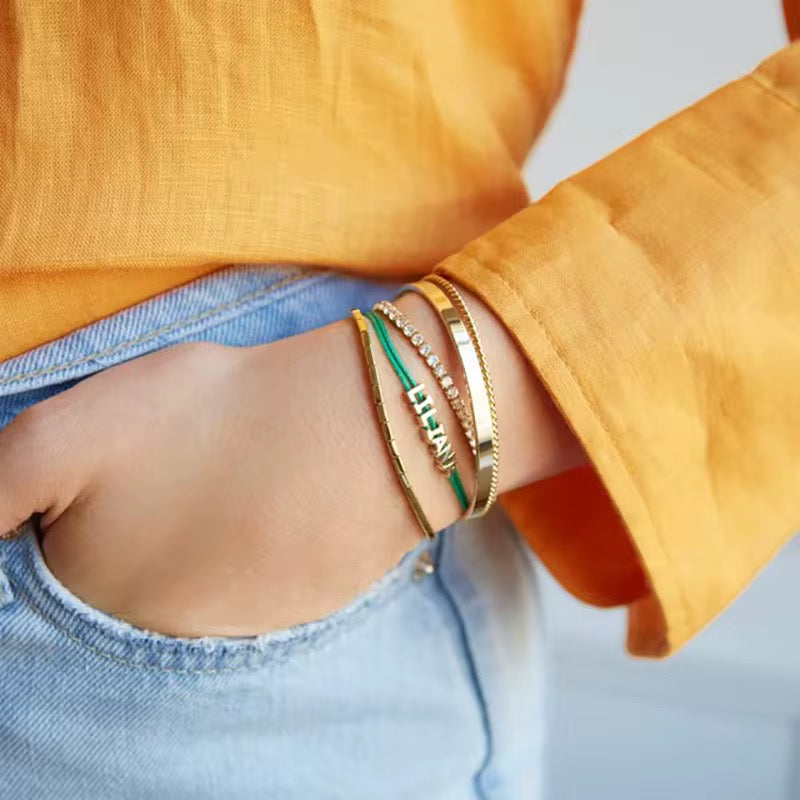 Color Bubble Letter Name Bracelet
