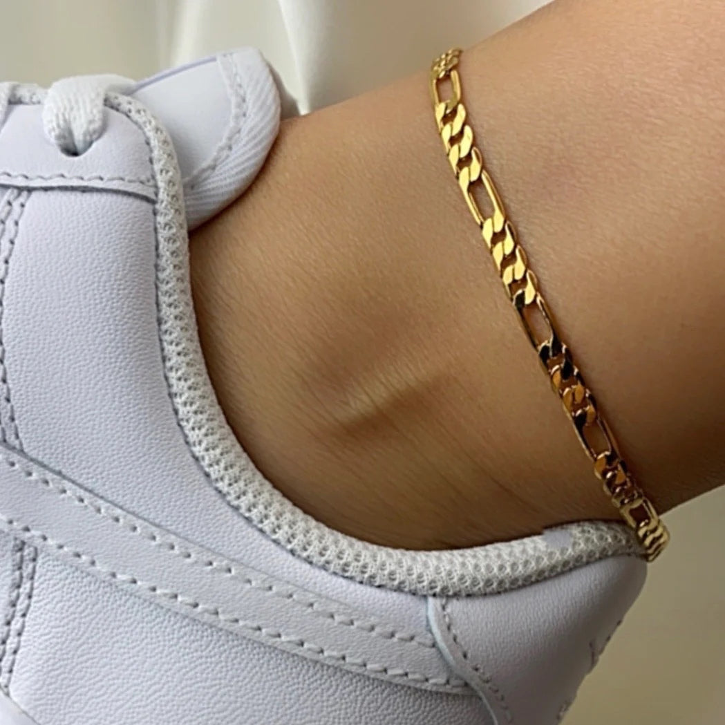 14k Gold Figaro Anklet