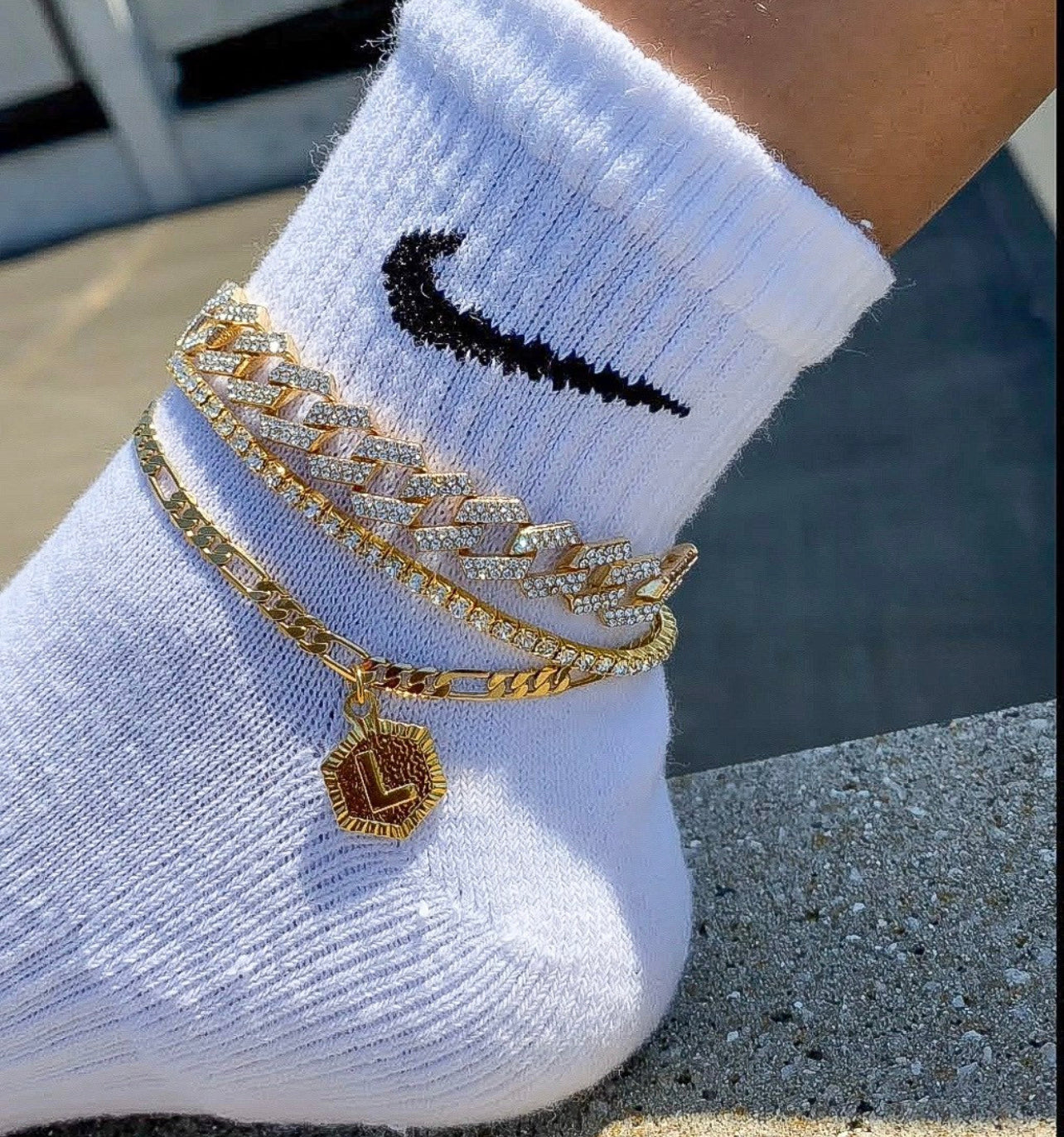 Gold Initial Anklet