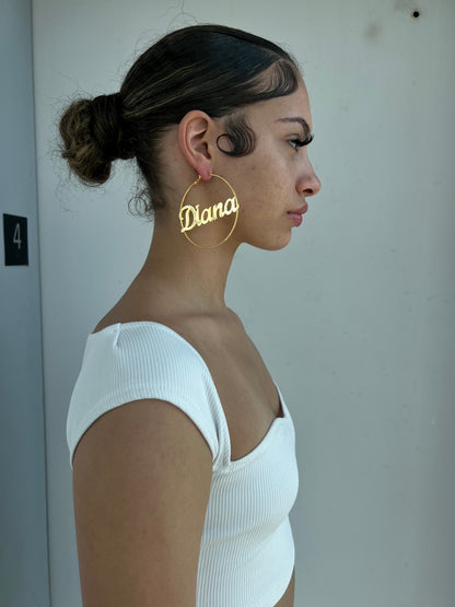 Nameplate Earrings