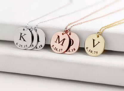 Circle Initial Charm Name Necklace