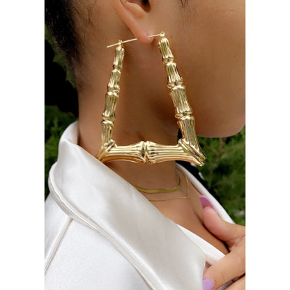 Big Bamboo 90s Gold Door Knocker Earrings