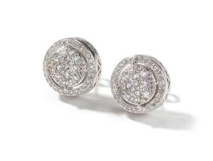 Solid White Gold Stud Earrings