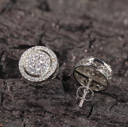 Solid White Gold Stud Earrings