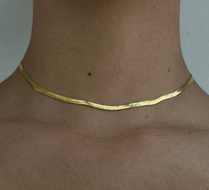 14k Herringbone Necklace